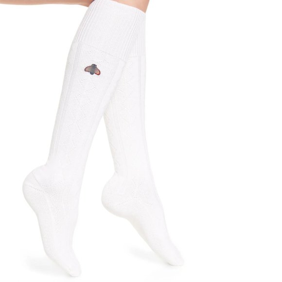 Gucci Wool Blend Knee High Socks with Bee Patch - Picture 1 of 8
